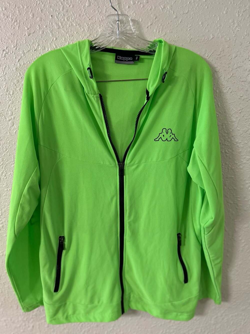 Kappa Neon Green Full Zip Hoodie Size 180